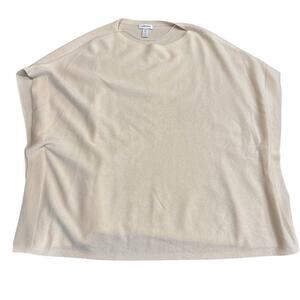 Nordstrom Wool Cashmere Poncho Sweater Women One Size Cream Ivory Oversized Soft